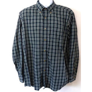 L.L. Bean Mens Traditional Fit Plaid Shirt Long Sleeve Button Up Cotton XL